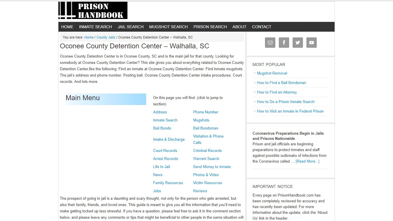 Oconee County Detention Center – Walhalla, SC